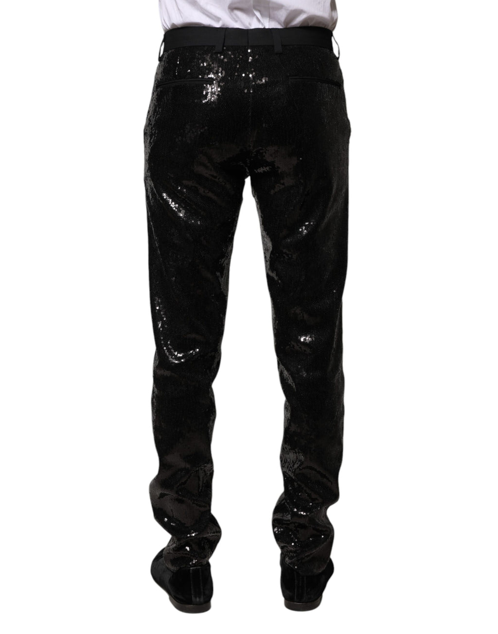 Dolce &amp; Gabbana Schwarze Hose mit Paillettenverzierung