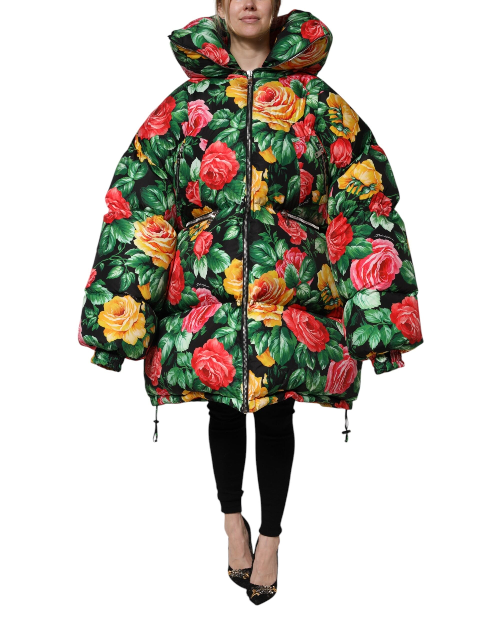 Dolce &amp; Gabbana Doudoune à capuche fleurie multicolore