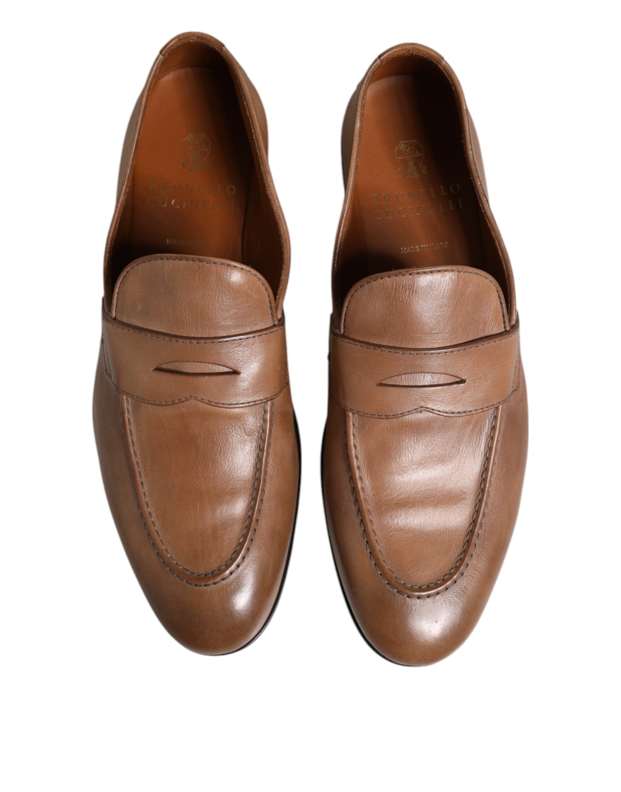 Chaussures habillées en cuir marron Brunello Cucinelli