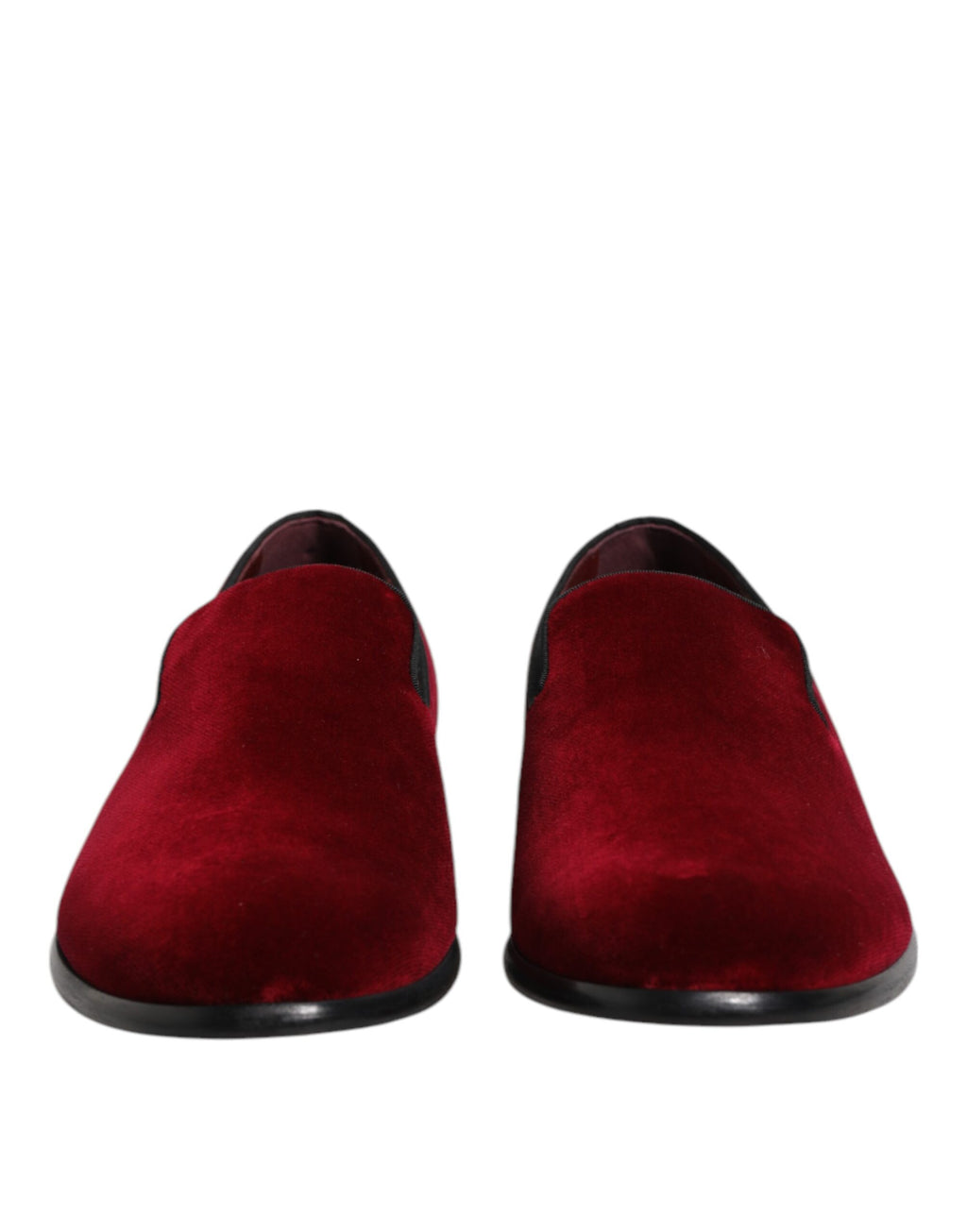 Mocassins à enfiler en velours de coton rouge Dolce &amp; Gabbana