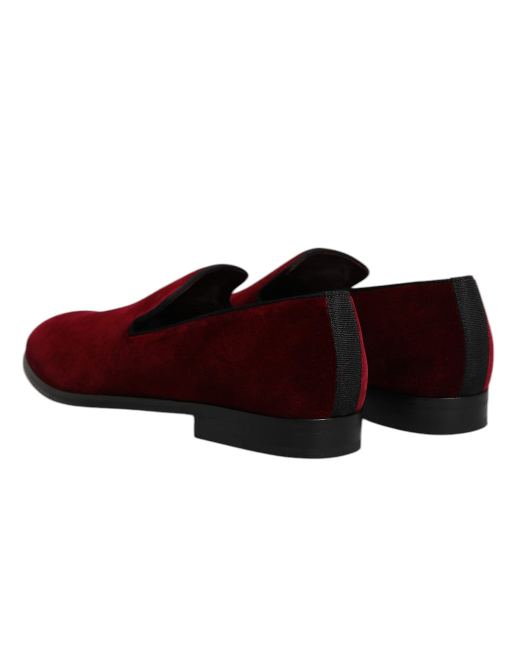 Mocassins à enfiler en velours de coton rouge Dolce &amp; Gabbana