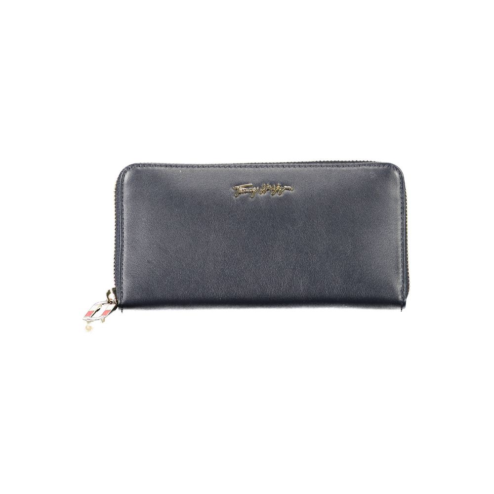 Portefeuille femme en cuir bleu Tommy Hilfiger