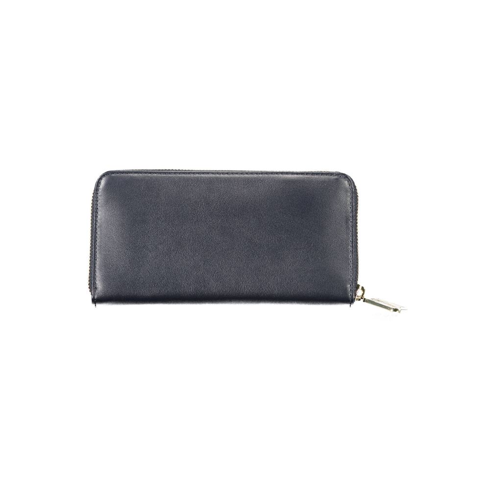 Portefeuille femme en cuir bleu Tommy Hilfiger