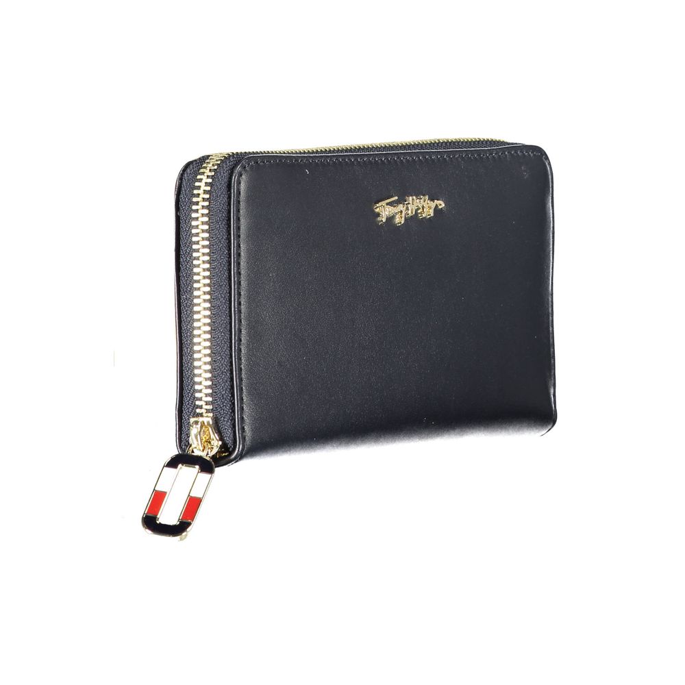 Portefeuille femme en cuir bleu Tommy Hilfiger