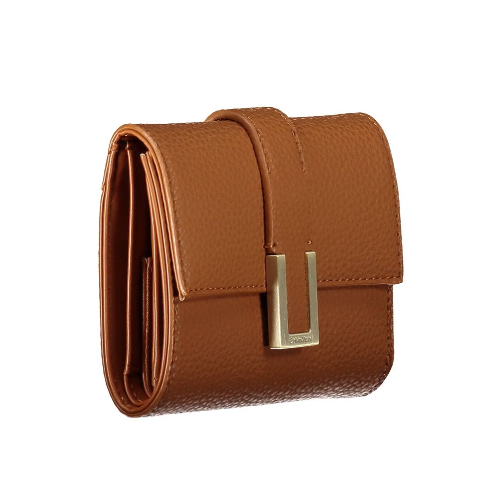 Portefeuille femme Calvin Klein en polyester marron