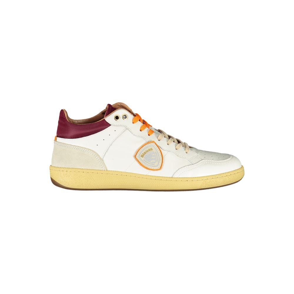 Blauer Sleek weiße Sneakers mit Kontrastakzenten