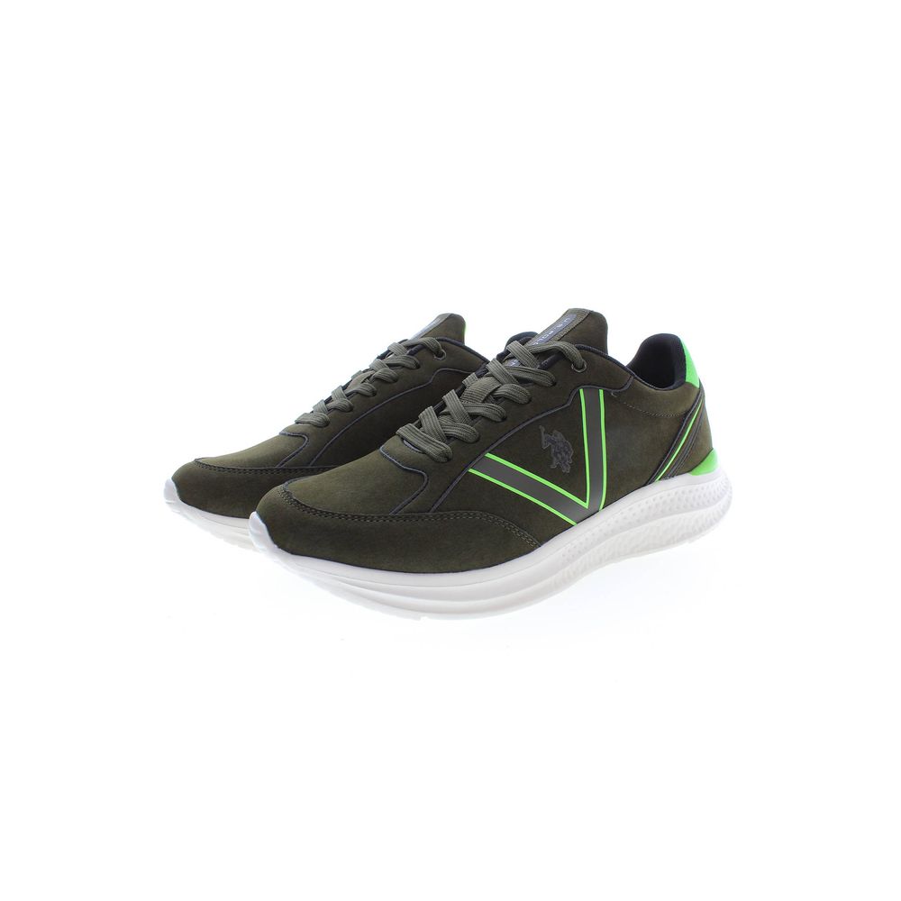 Baskets vertes en polyester pour homme US POLO ASSN.