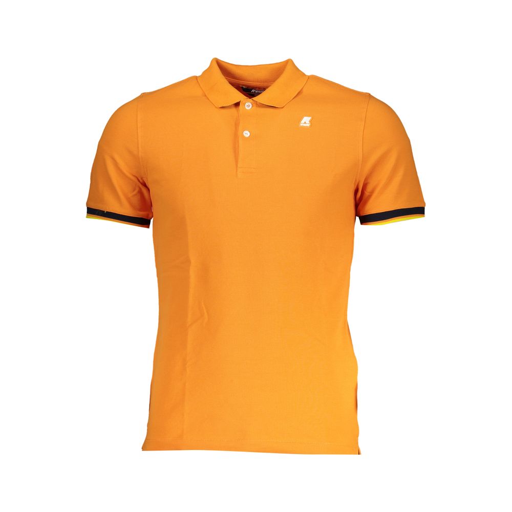K-WAY – Poloshirt in leuchtendem Orange mit Kontrastdetails