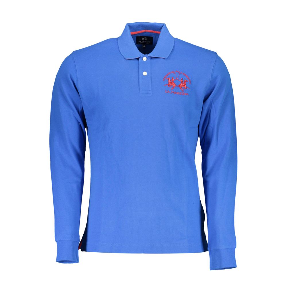La Martina Elegantes Langarm-Polo in schickem Blau