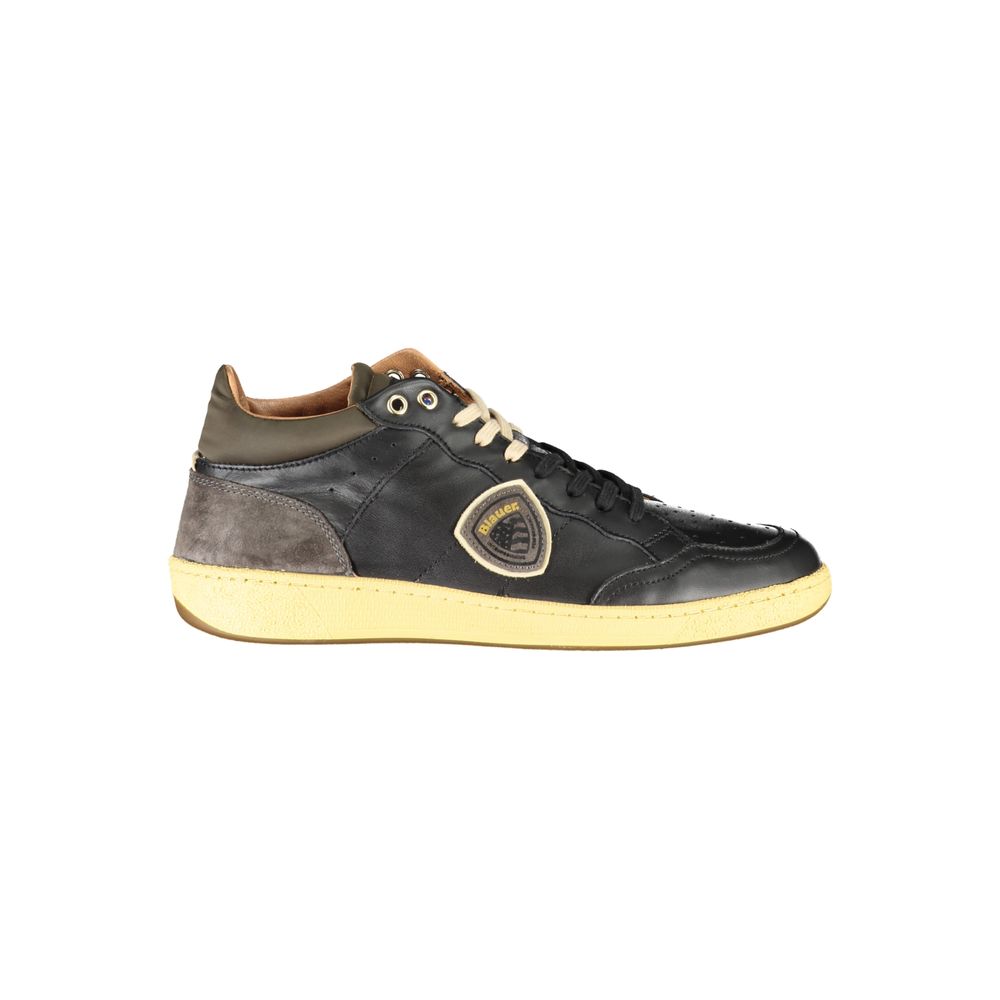Baskets à lacets Blauer Sleek noires avec détails contrastés