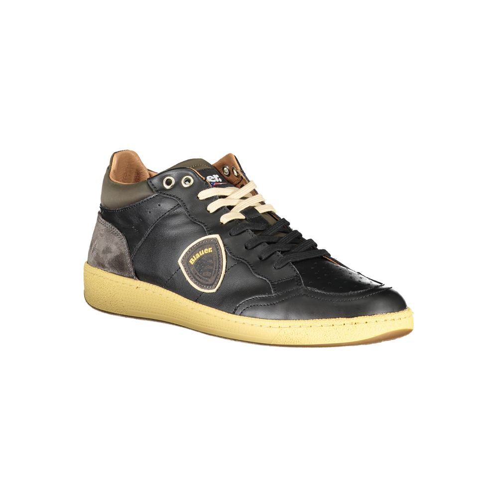 Baskets à lacets Blauer Sleek noires avec détails contrastés