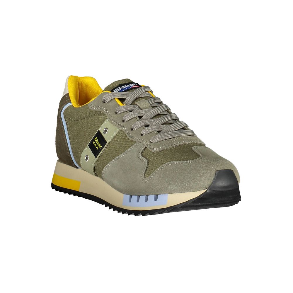 Baskets Blauer en cuir vert pour homme