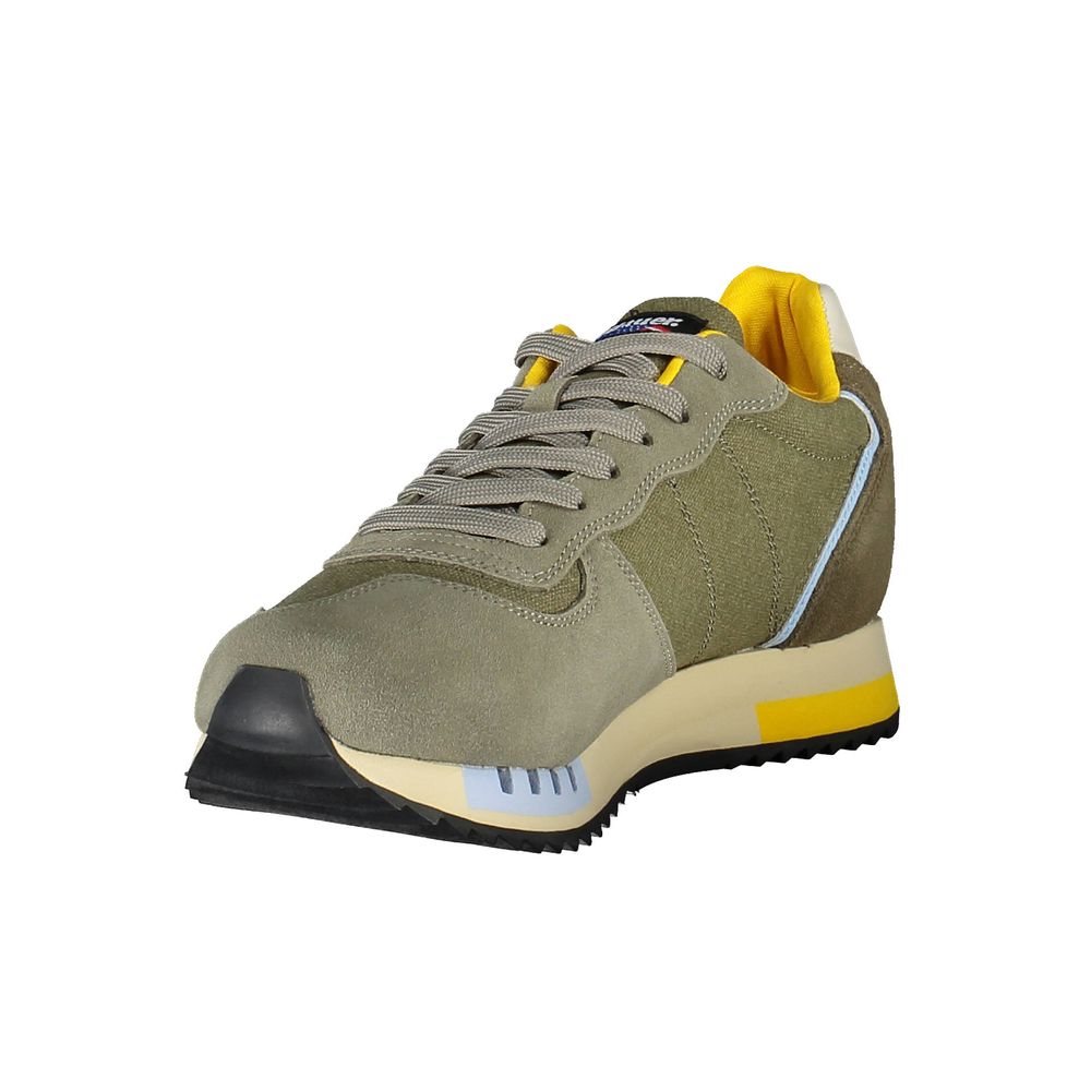 Baskets Blauer en cuir vert pour homme
