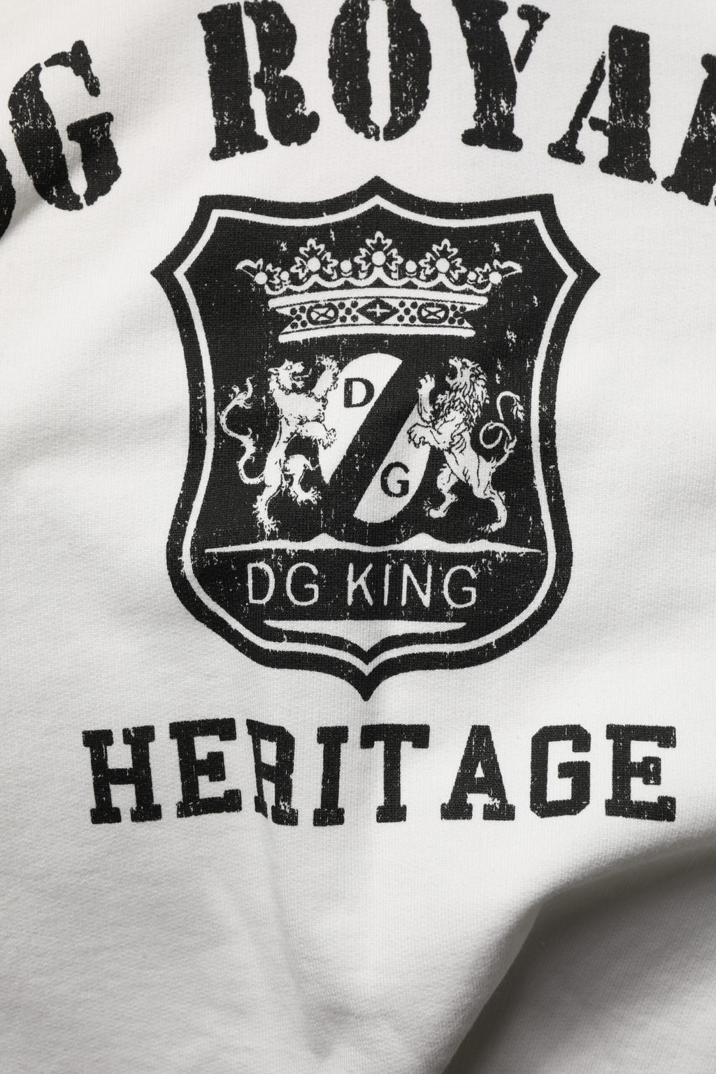 Pull à capuche Dolce &amp; Gabbana en coton blanc imprimé DG ROYAL