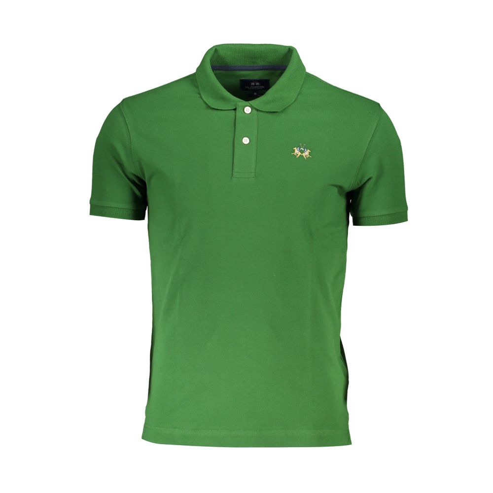 La Martina Elegantes, grünes Poloshirt mit schmaler Passform und Kontrastdetails