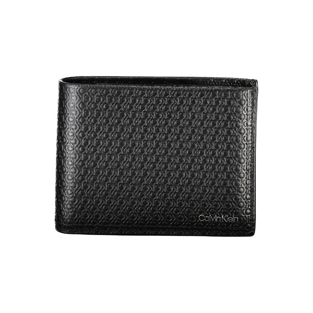 Portefeuille à deux volets Calvin Klein en cuir noir élégant avec blocage RFID