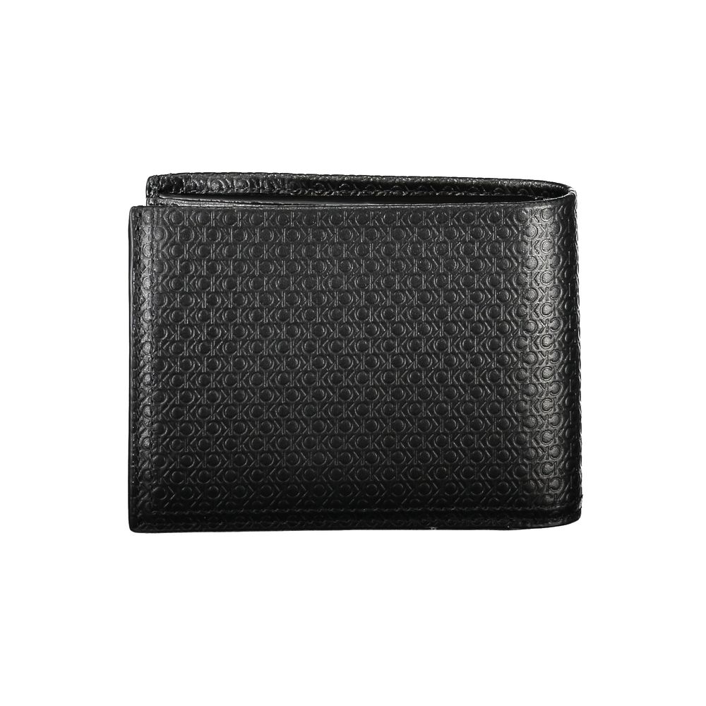 Portefeuille à deux volets Calvin Klein en cuir noir élégant avec blocage RFID