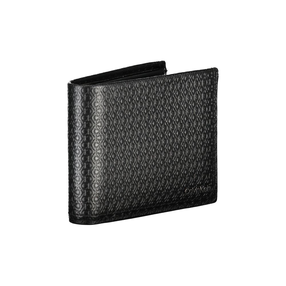 Portefeuille à deux volets Calvin Klein en cuir noir élégant avec blocage RFID