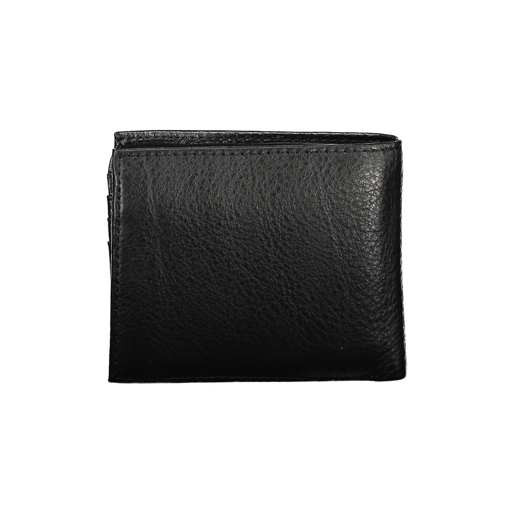 Portefeuille Tommy Hilfiger en cuir noir élégant avec grand espace de rangement