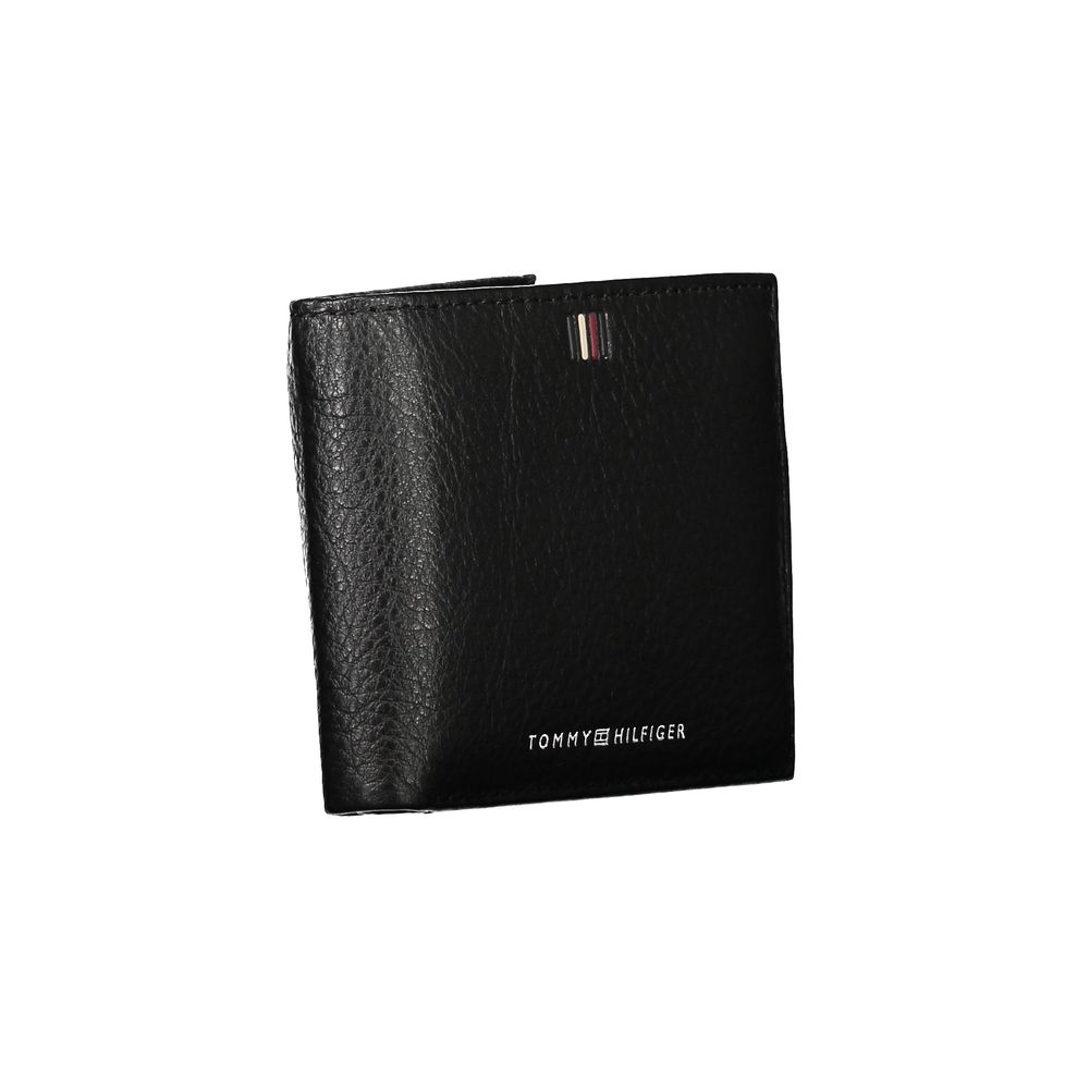 Portefeuille Tommy Hilfiger en cuir noir élégant avec grand espace de rangement