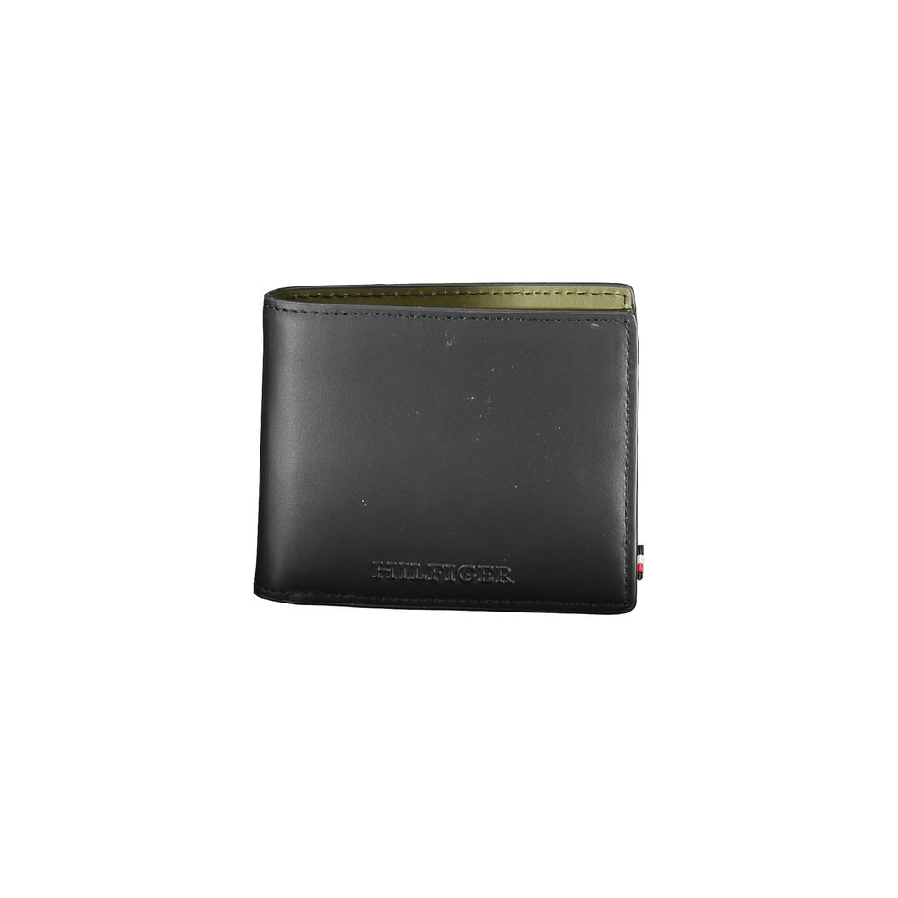 Portefeuille en cuir noir Tommy Hilfiger