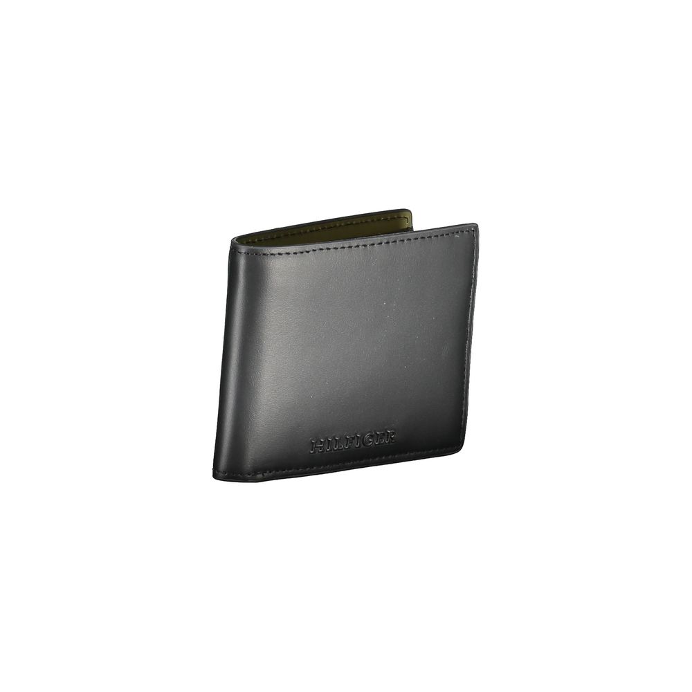 Portefeuille en cuir noir Tommy Hilfiger