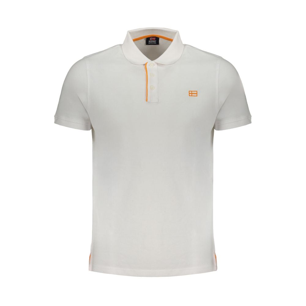 Norwegen 1963 Weißes Poloshirt aus Baumwolle
