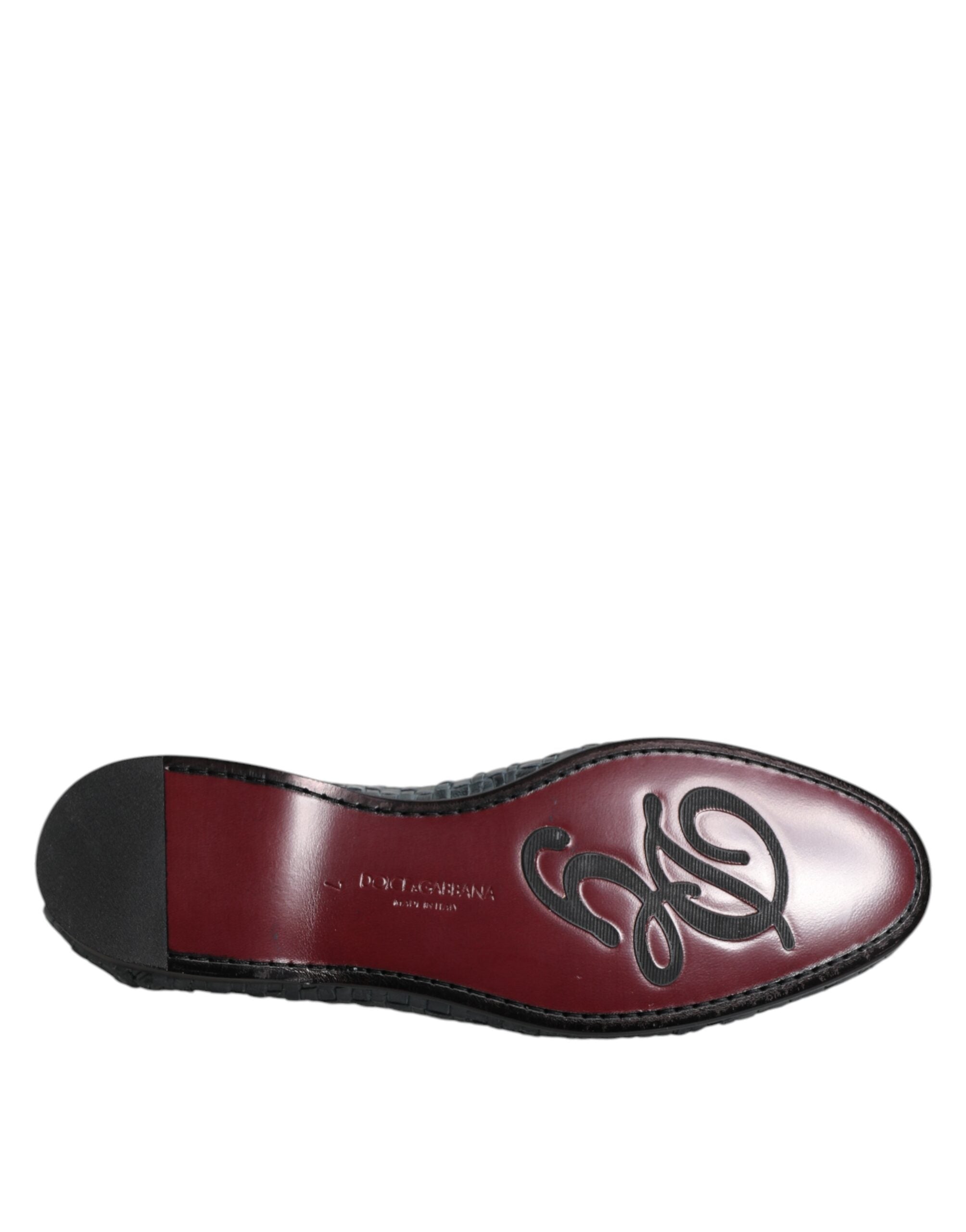 Mocassins à enfiler en cuir tressé bleu Dolce &amp; Gabbana