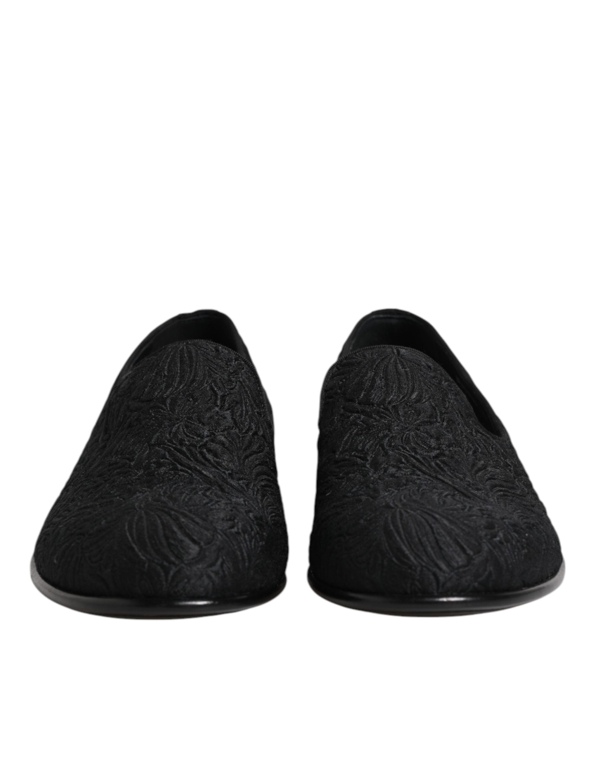 Mocassins à enfiler en jacquard noir Dolce &amp; Gabbana
