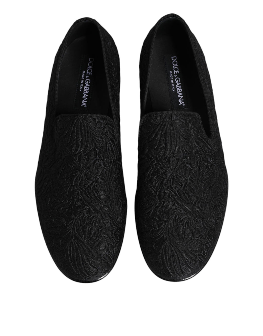 Mocassins à enfiler en jacquard noir Dolce &amp; Gabbana