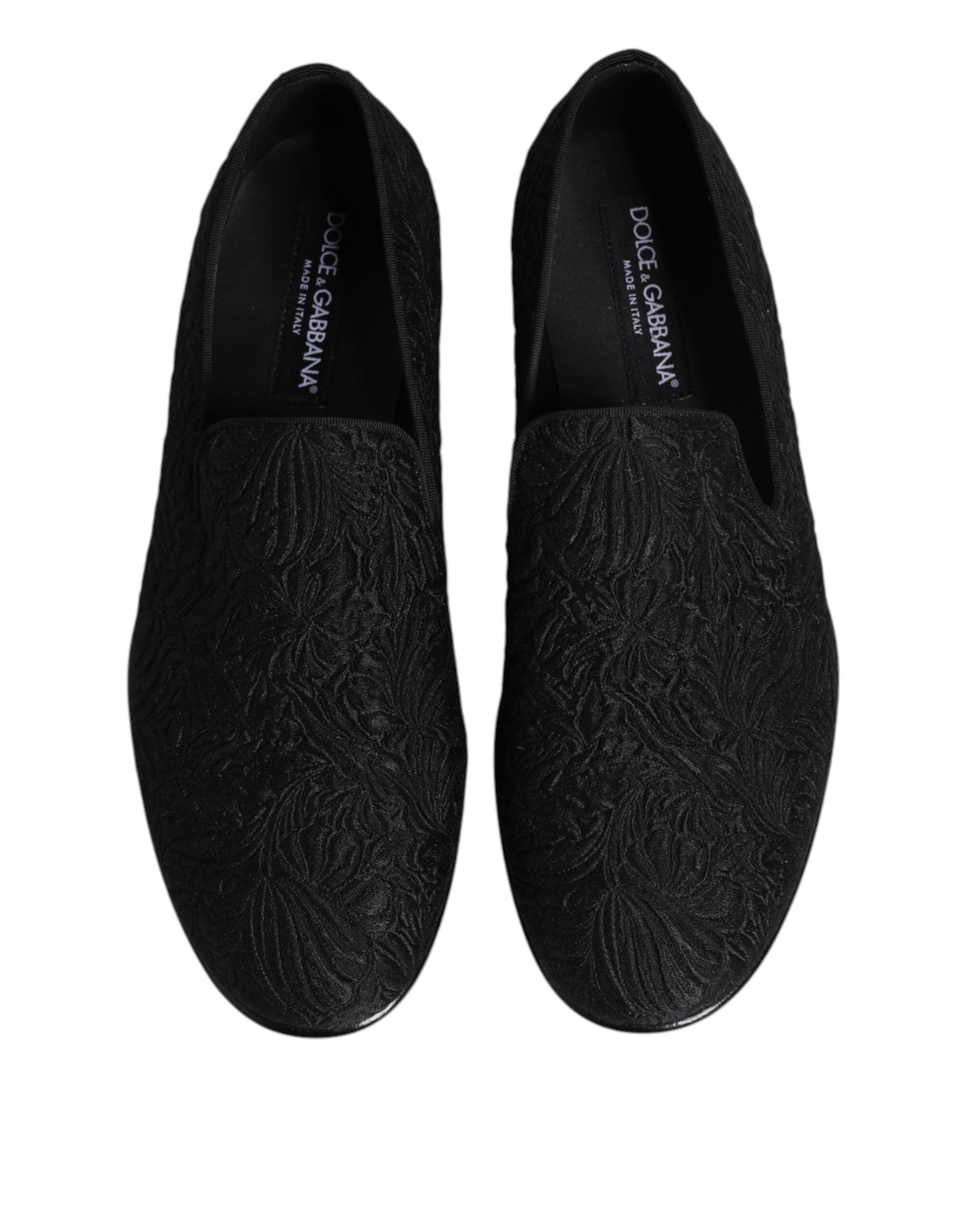 Mocassins à enfiler en jacquard noir Dolce &amp; Gabbana