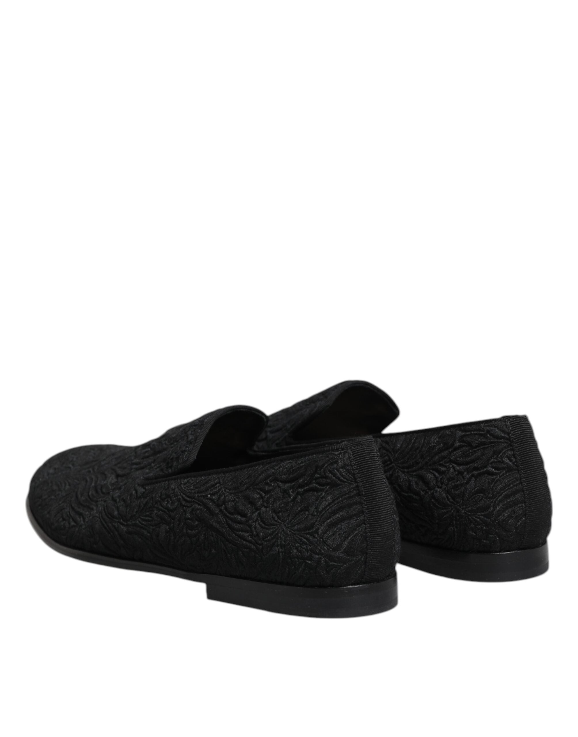 Mocassins à enfiler en jacquard noir Dolce &amp; Gabbana