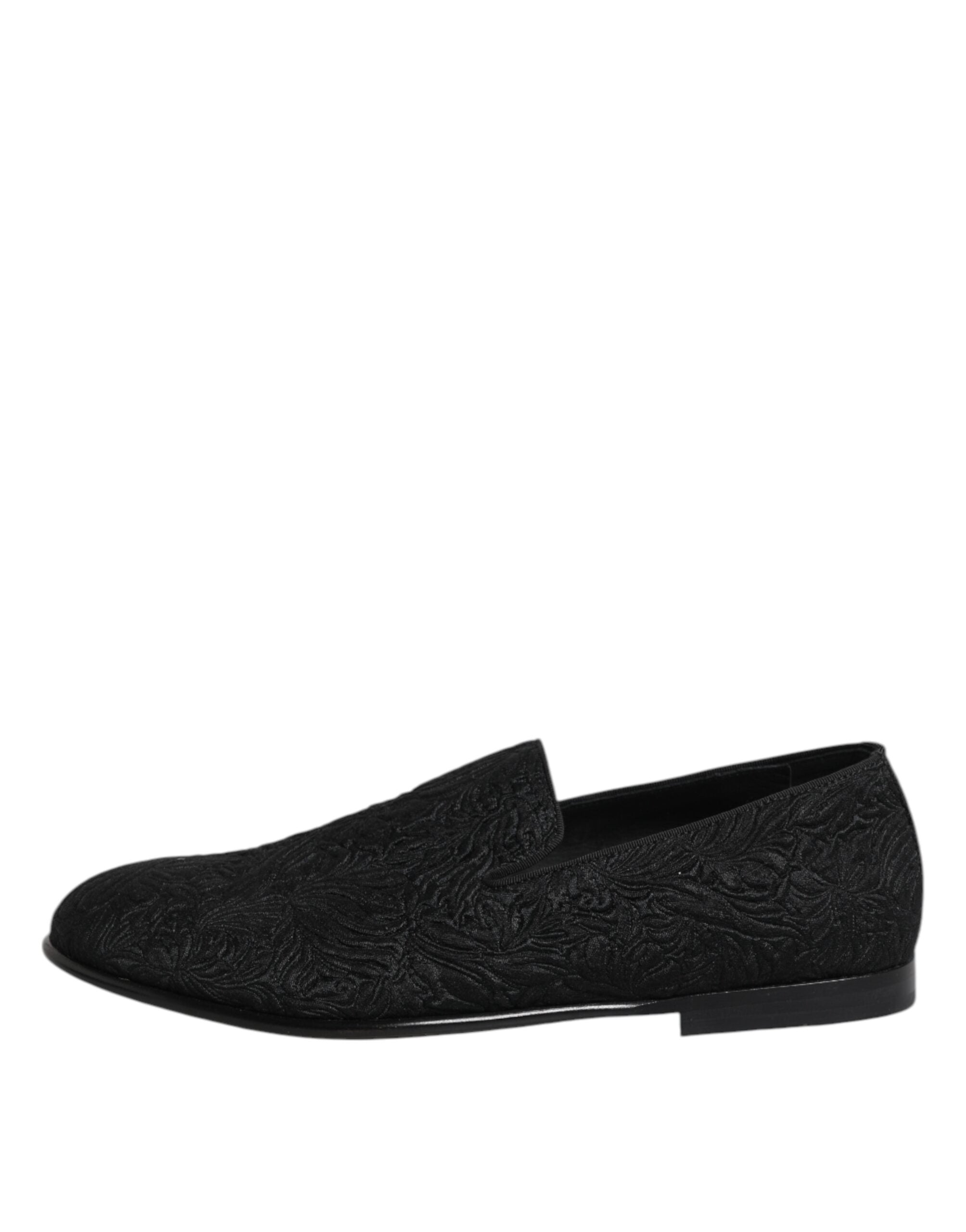 Mocassins à enfiler en jacquard noir Dolce &amp; Gabbana