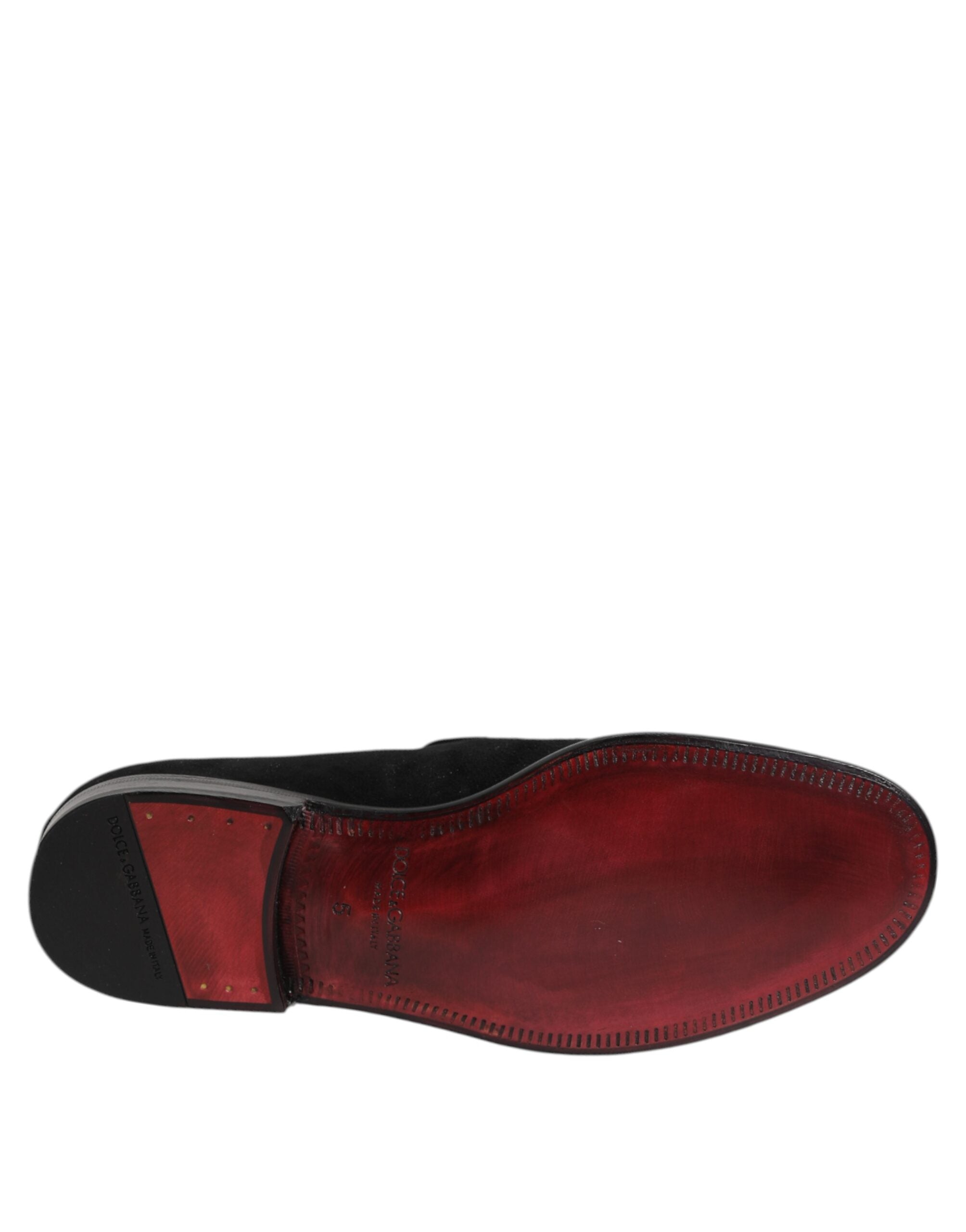 Mocassins à enfiler en daim noir Dolce &amp; Gabbana Chaussures habillées
