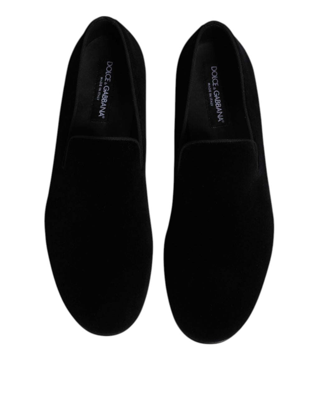 Mocassins à enfiler en velours noir Dolce &amp; Gabbana Chaussures habillées