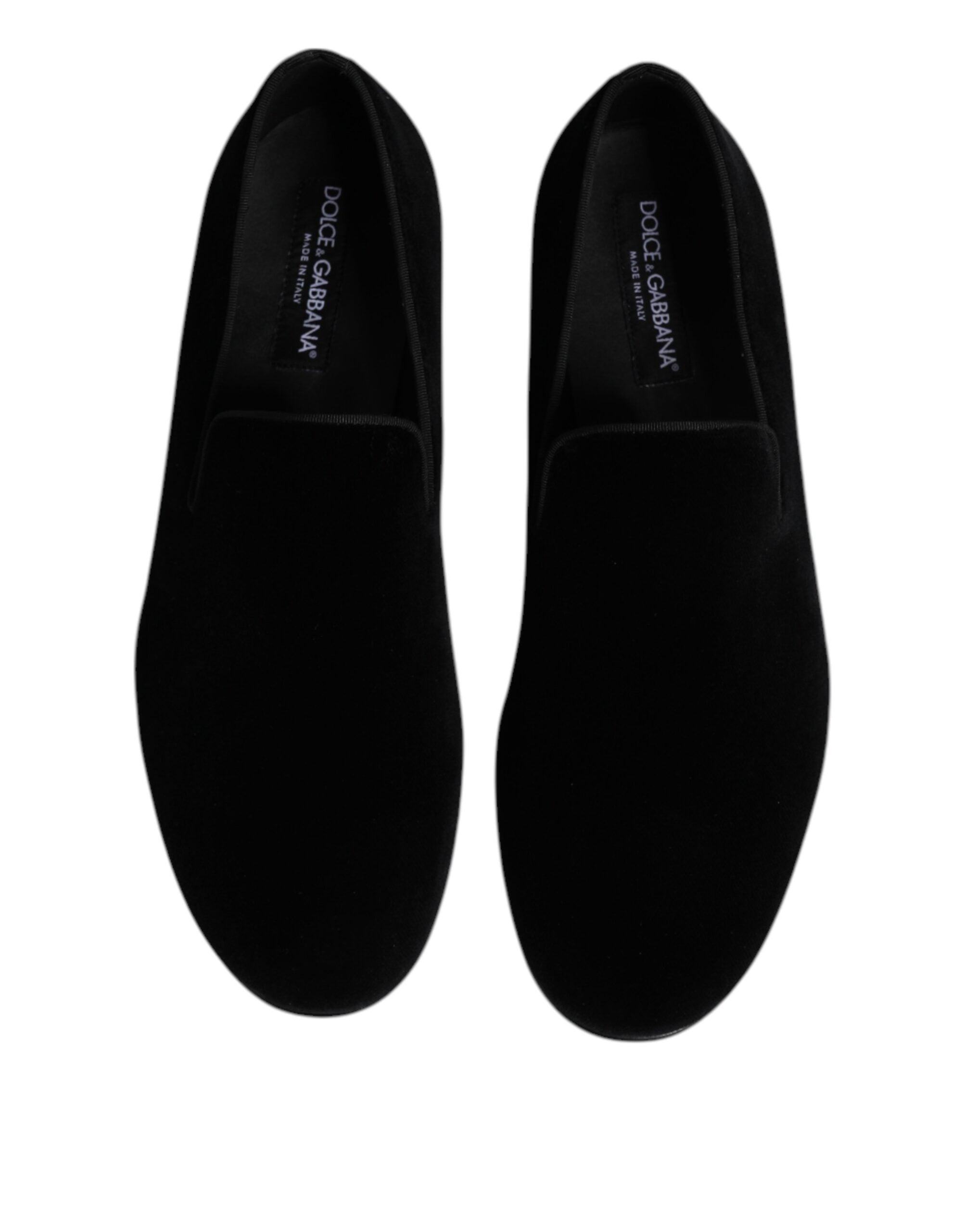 Mocassins à enfiler en velours noir Dolce &amp; Gabbana Chaussures habillées