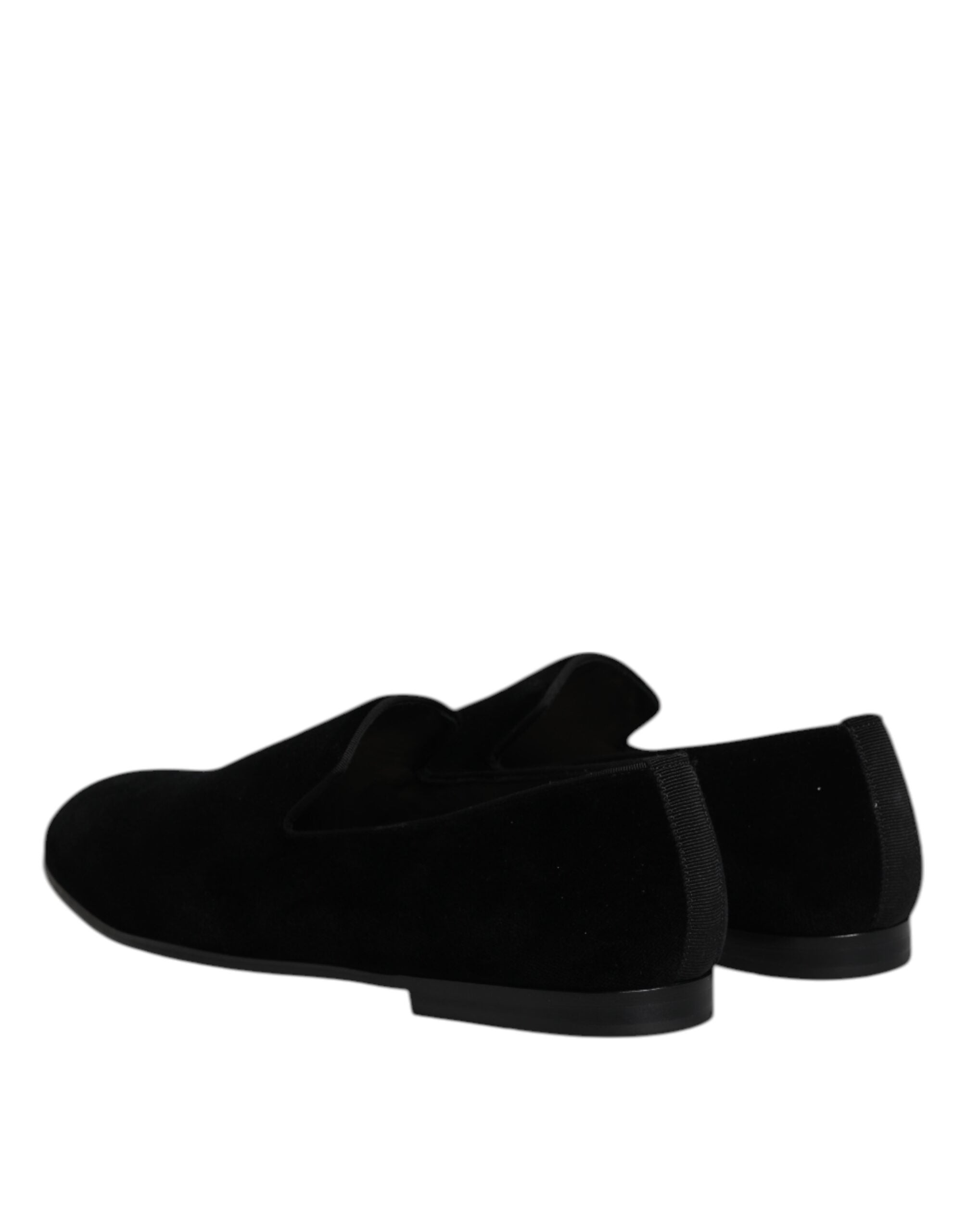 Mocassins à enfiler en velours noir Dolce &amp; Gabbana Chaussures habillées
