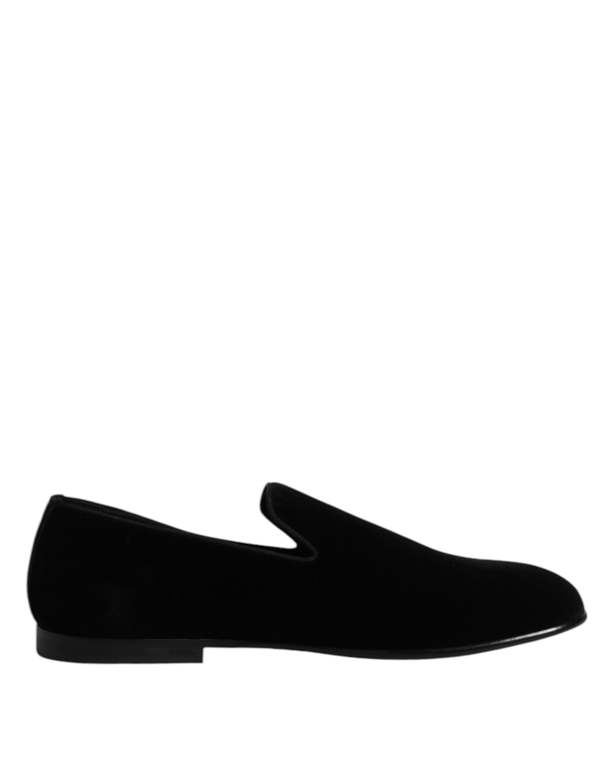 Mocassins à enfiler en velours noir Dolce &amp; Gabbana Chaussures habillées