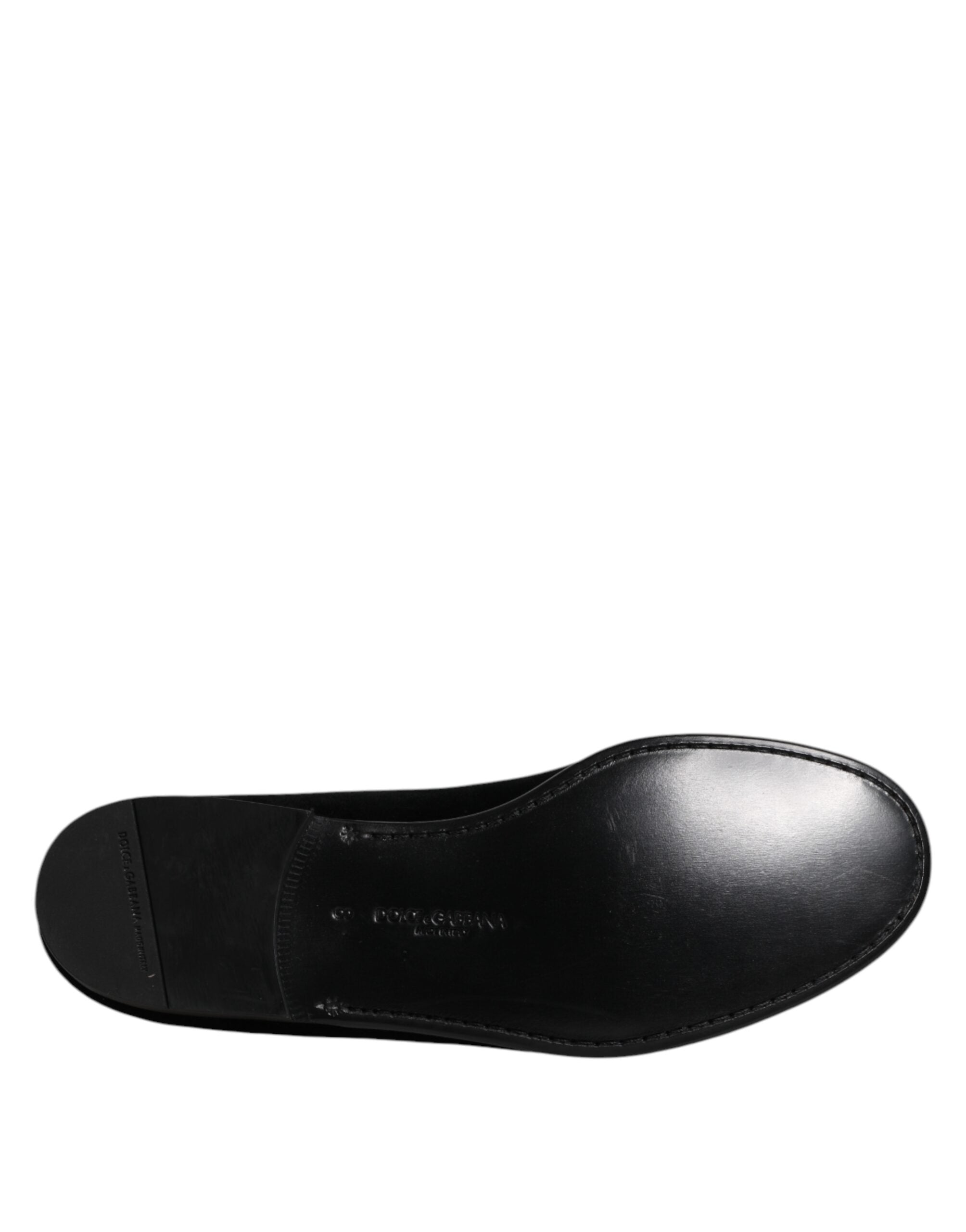 Mocassins à enfiler en velours noir Dolce &amp; Gabbana Chaussures habillées
