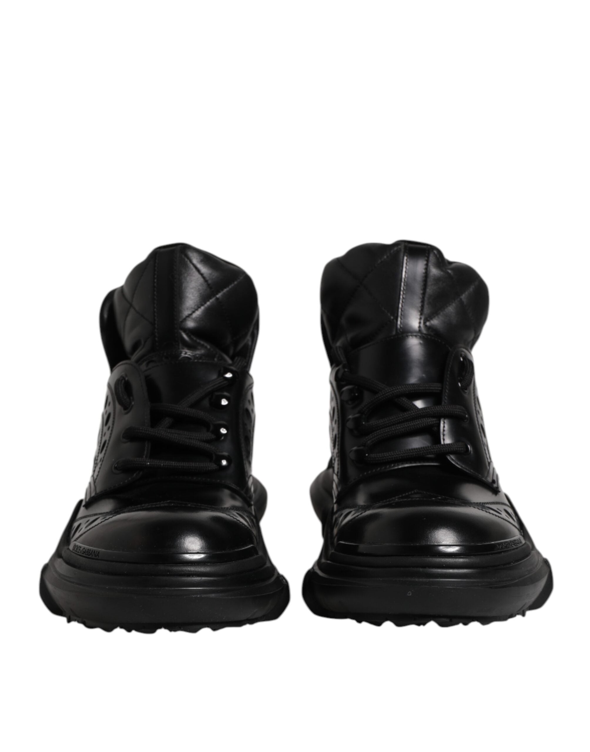 Dolce &amp; Gabbana Schwarze Leder Casual Herren Stiefeletten Schuhe