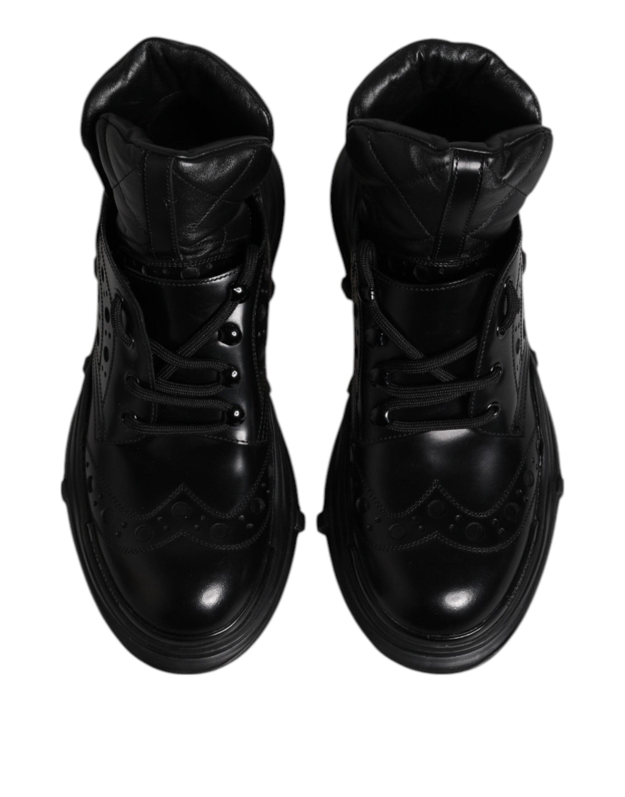 Dolce &amp; Gabbana Schwarze Leder Casual Herren Stiefeletten Schuhe