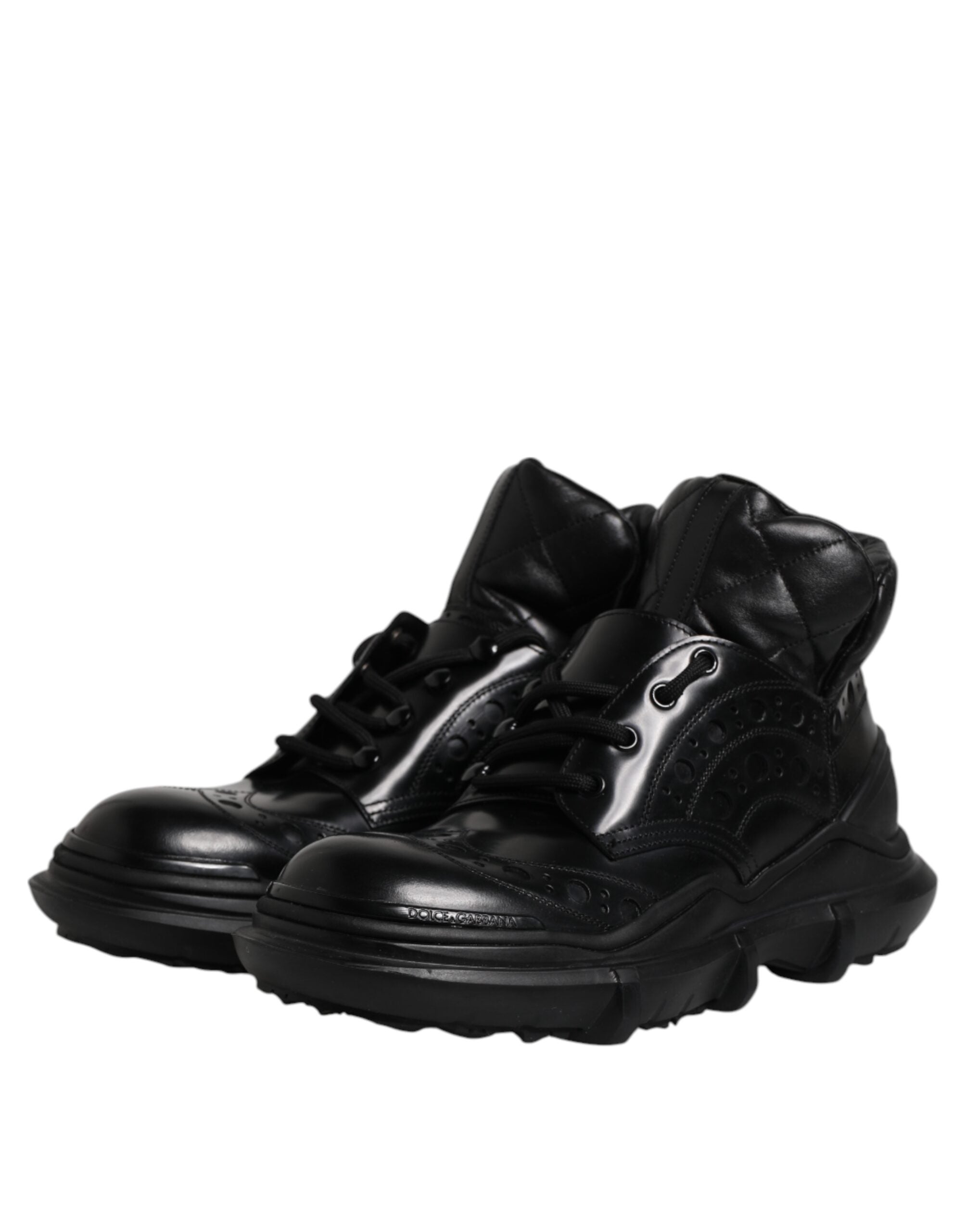 Dolce &amp; Gabbana Schwarze Leder Casual Herren Stiefeletten Schuhe
