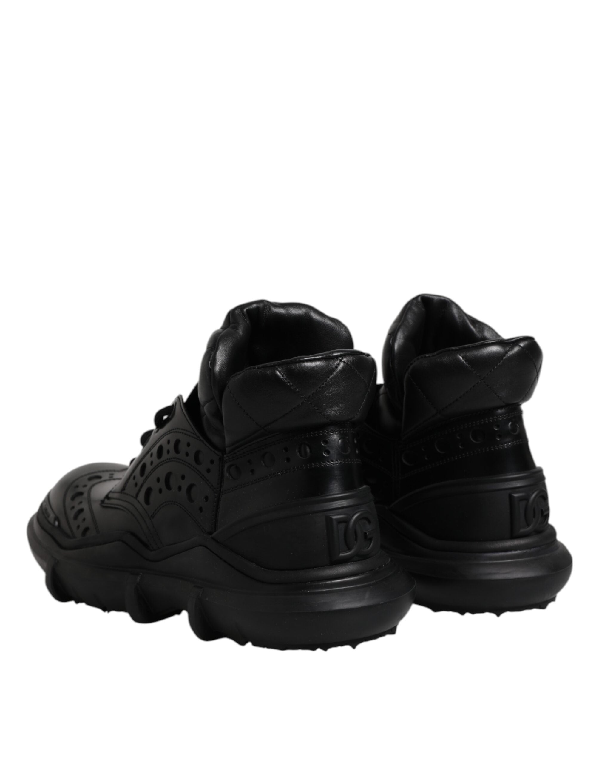 Dolce &amp; Gabbana Schwarze Leder Casual Herren Stiefeletten Schuhe