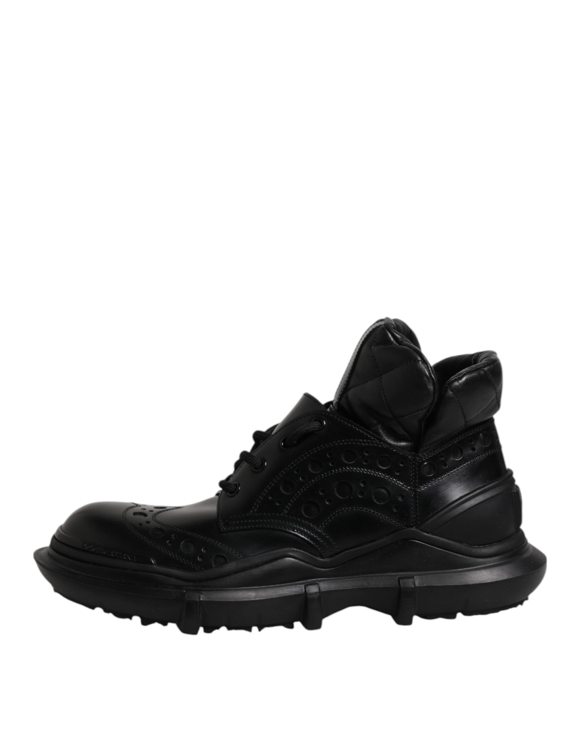 Dolce &amp; Gabbana Schwarze Leder Casual Herren Stiefeletten Schuhe