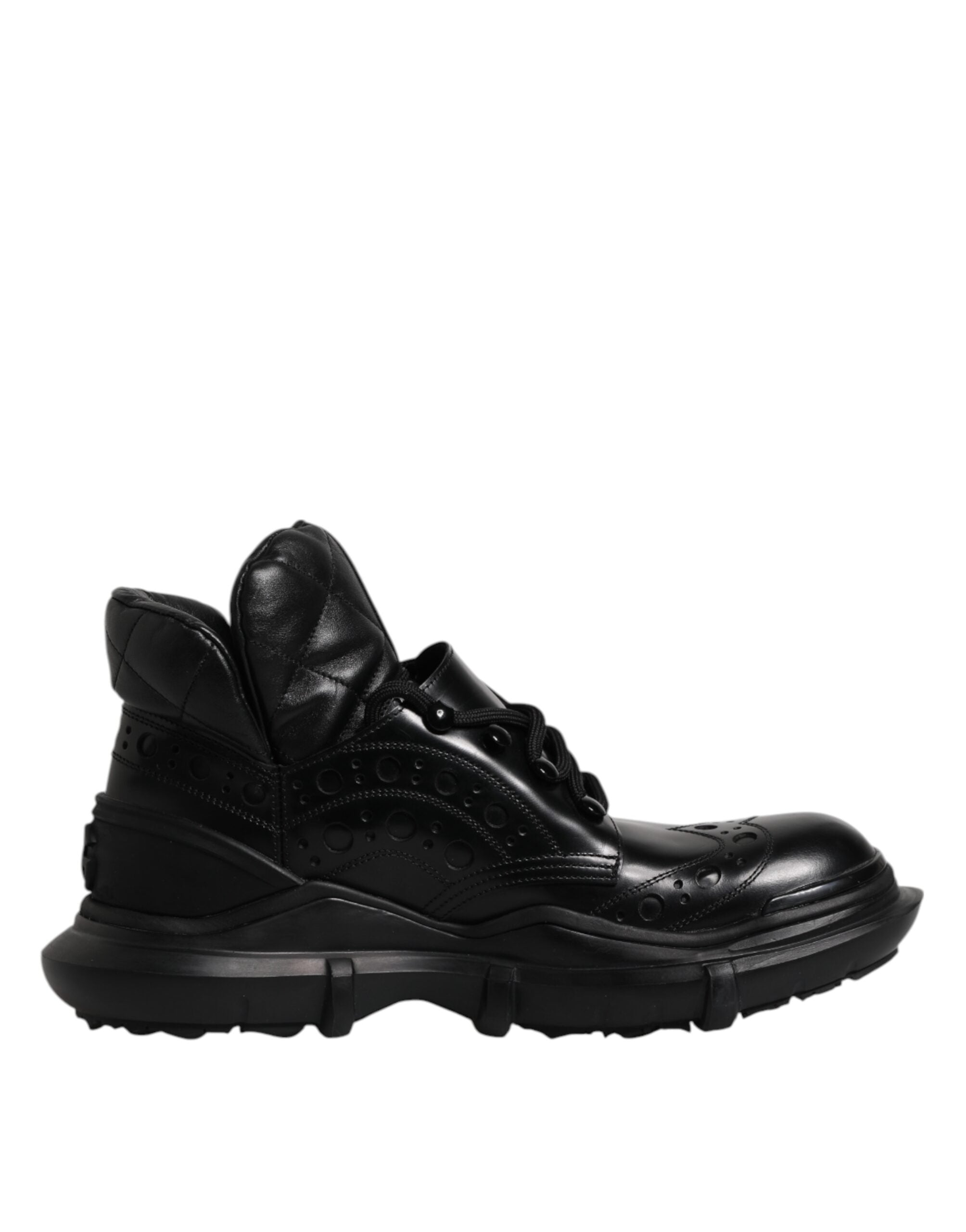 Dolce &amp; Gabbana Schwarze Leder Casual Herren Stiefeletten Schuhe
