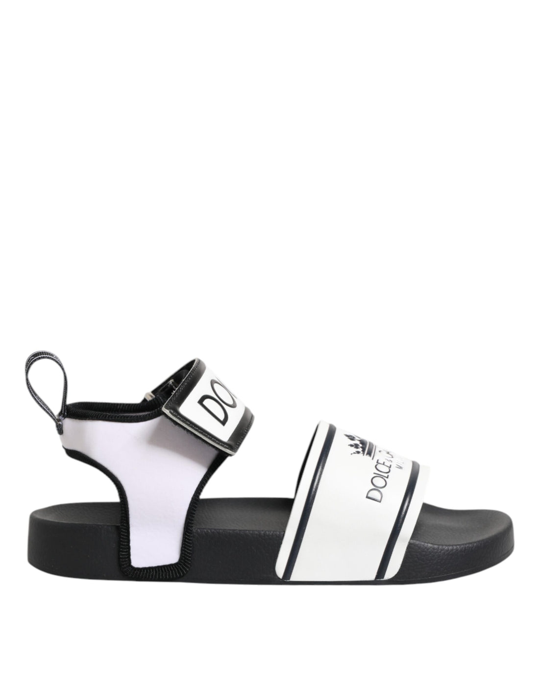 Dolce & Gabbana Black White DG Logo Slides Sandals Shoes