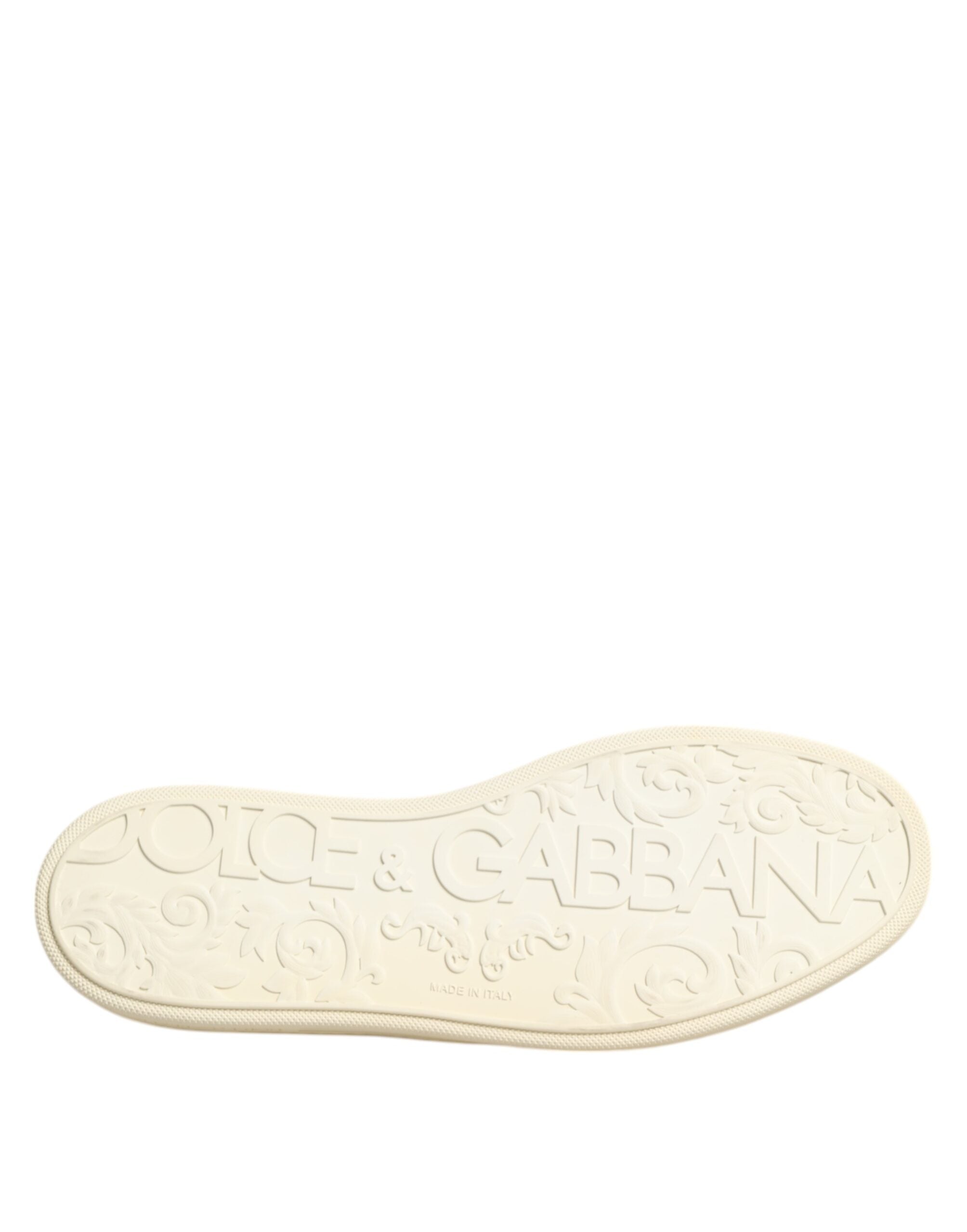 Baskets basses Dolce &amp; Gabbana en cuir noir avec couronne d'abeille