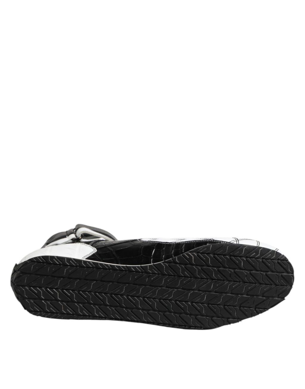 Baskets montantes en cuir noir et blanc Dolce &amp; Gabbana