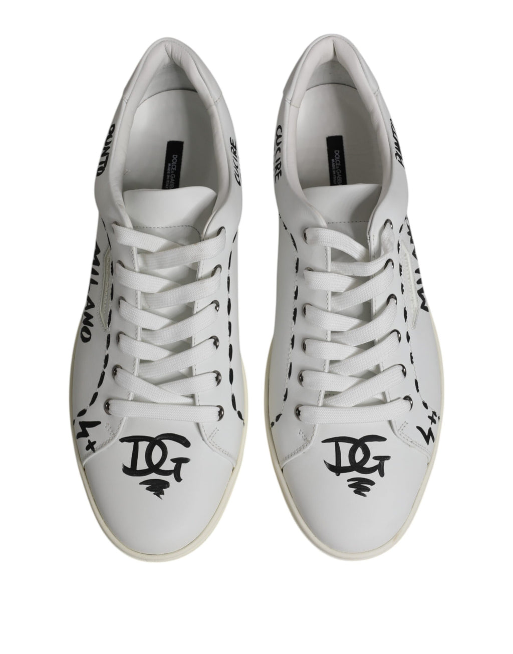 Baskets Dolce &amp; Gabbana en cuir de veau blanc London pour homme
