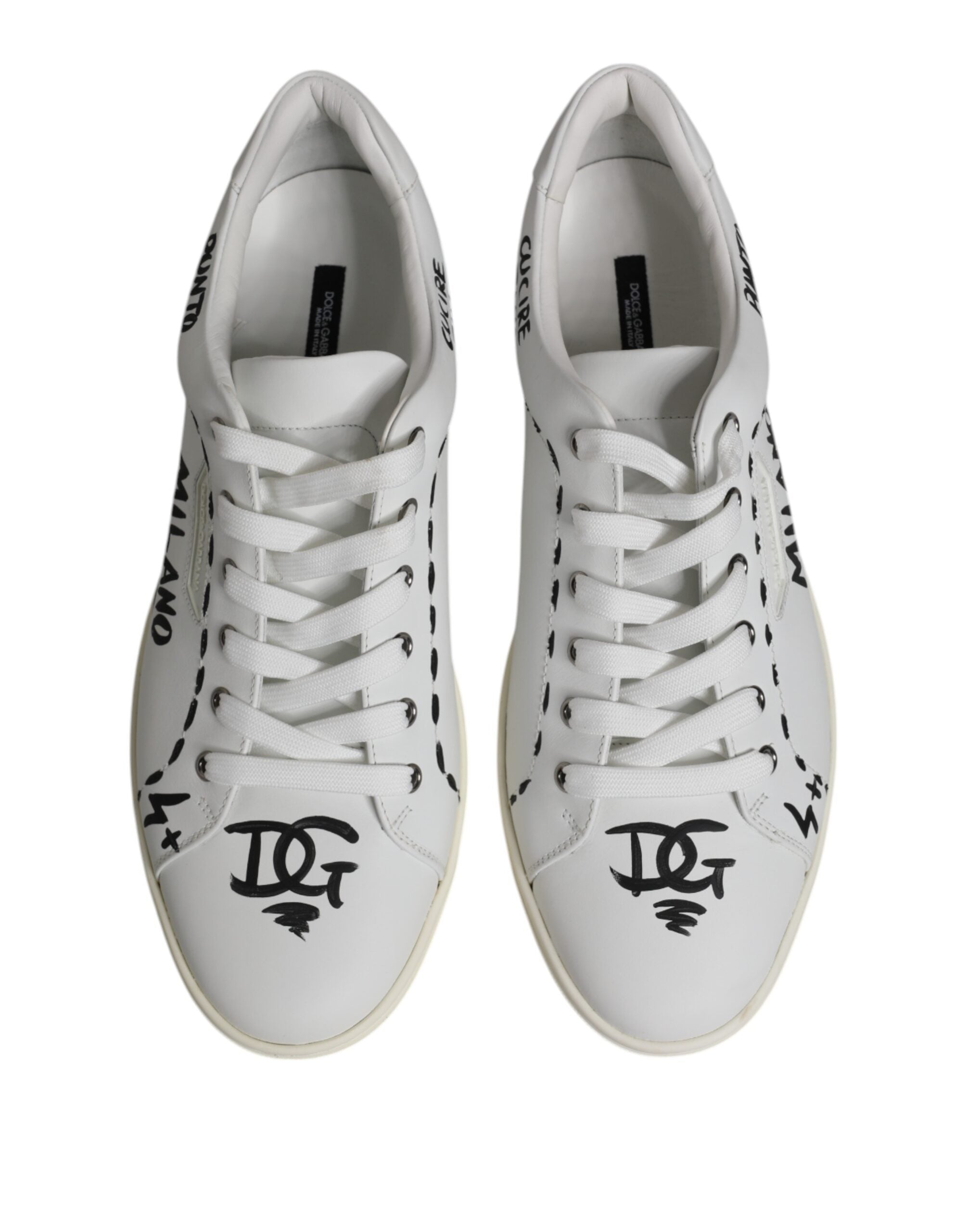 Baskets Dolce &amp; Gabbana en cuir de veau blanc London pour homme